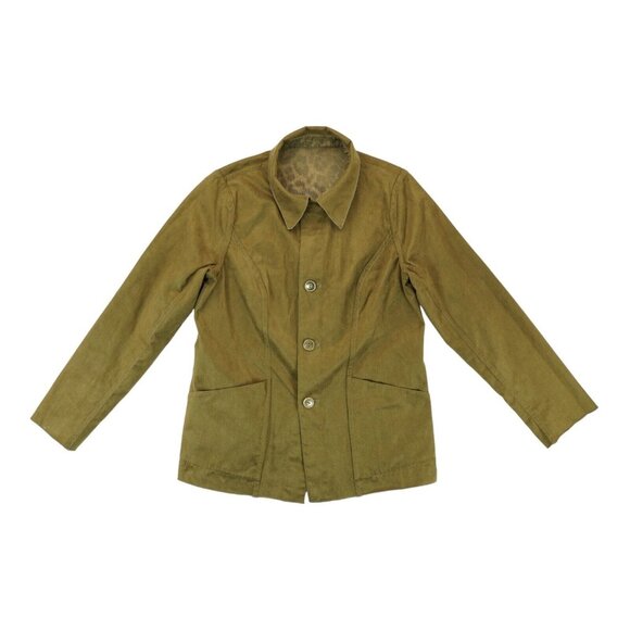 Meryl Diamond Reversible Coat‎ Faux Fur Leopard Pattern Size M Button Clousure - Picture 3 of 7